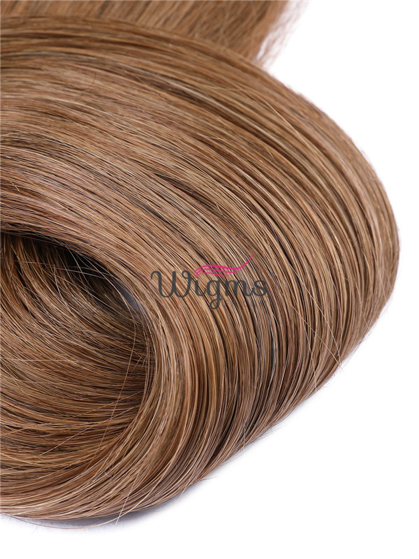 Marron Longue Tout Droit Brins De Cheveux En PU