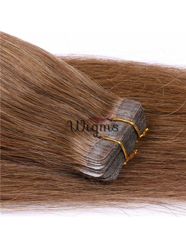 Marron Longue Tout Droit Brins De Cheveux En PU