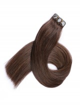 Marron Longue Tout Droit Brins De Cheveux En PU