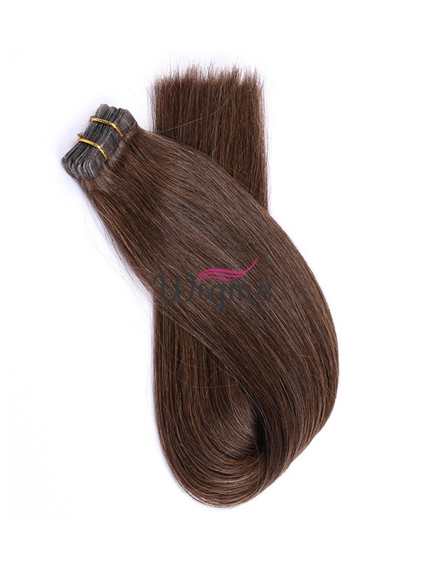 Marron Longue Tout Droit Brins De Cheveux En PU