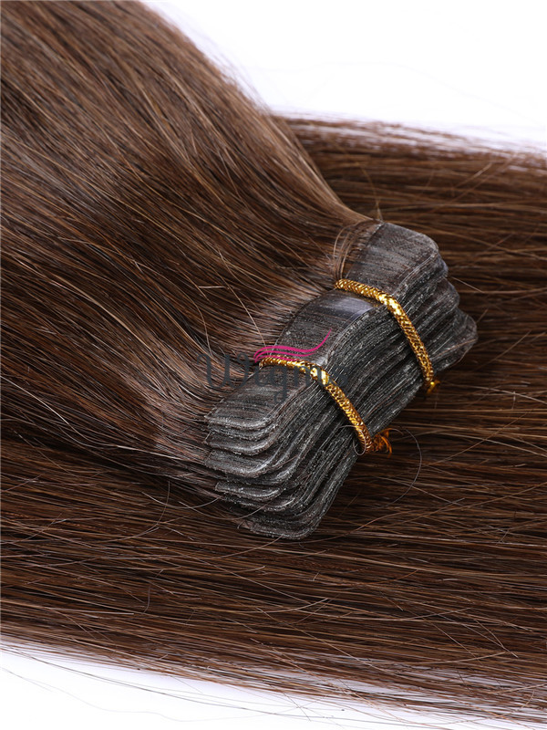 Marron Longue Tout Droit Brins De Cheveux En PU