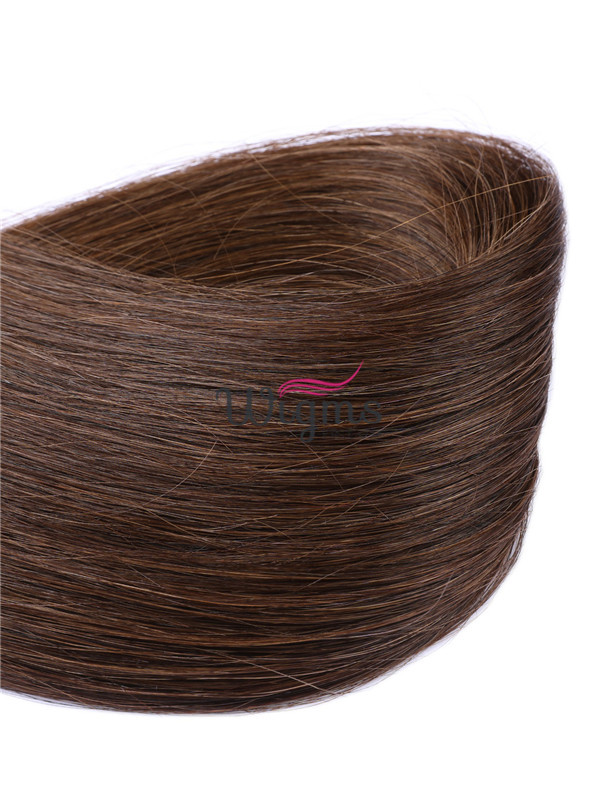 Marron Longue Tout Droit Brins De Cheveux En PU