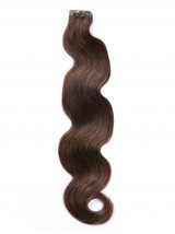 Marron Longue Ondulée Brins De Cheveux En PU