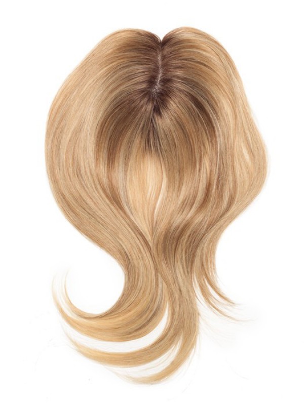 5"x5.75" Longue Tout Droit Blond 100% Cheveux Naturels Remy Mono Toupet