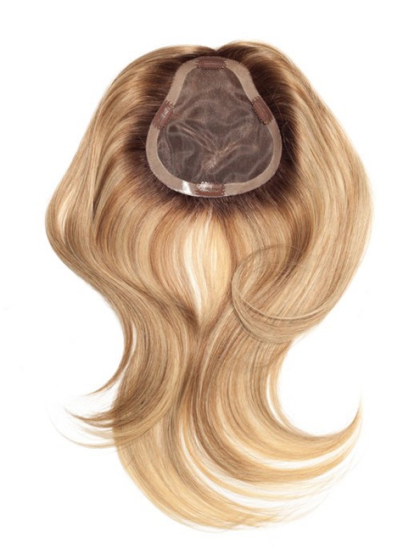 5"x5.75" Longue Tout Droit Blond 100% Cheveux Naturels Remy Mono Toupet