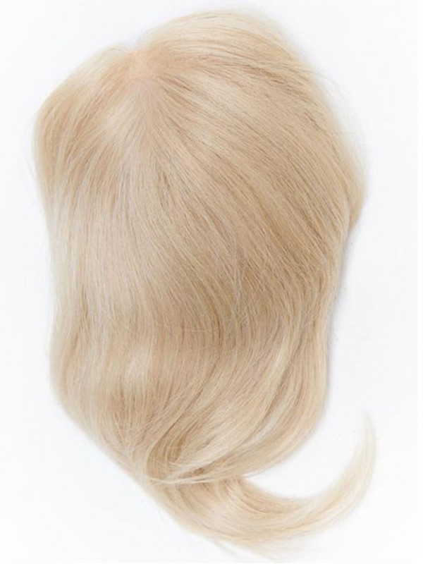 6"x6" Tout Droit Blond 100% Cheveux Naturels Remy Mono Toupet