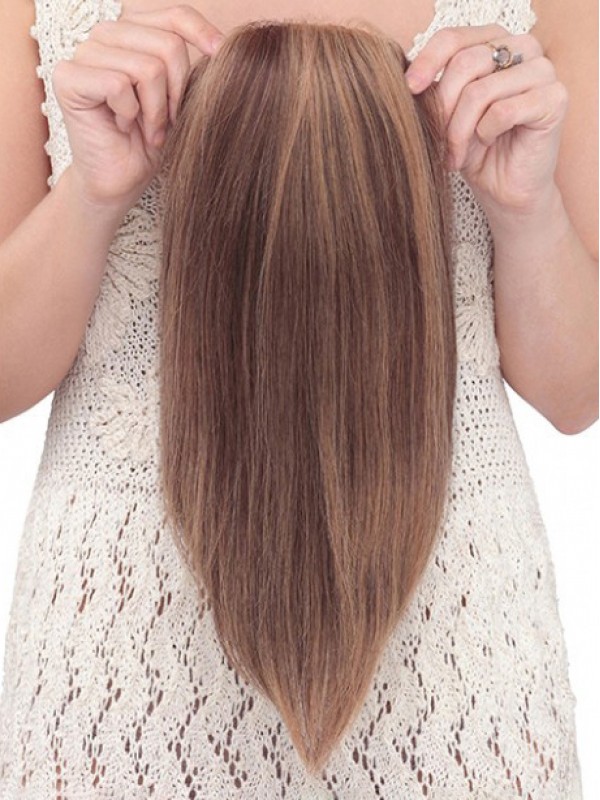 6"x6" Longue Marron 100% Cheveux Naturels Remy Toupet