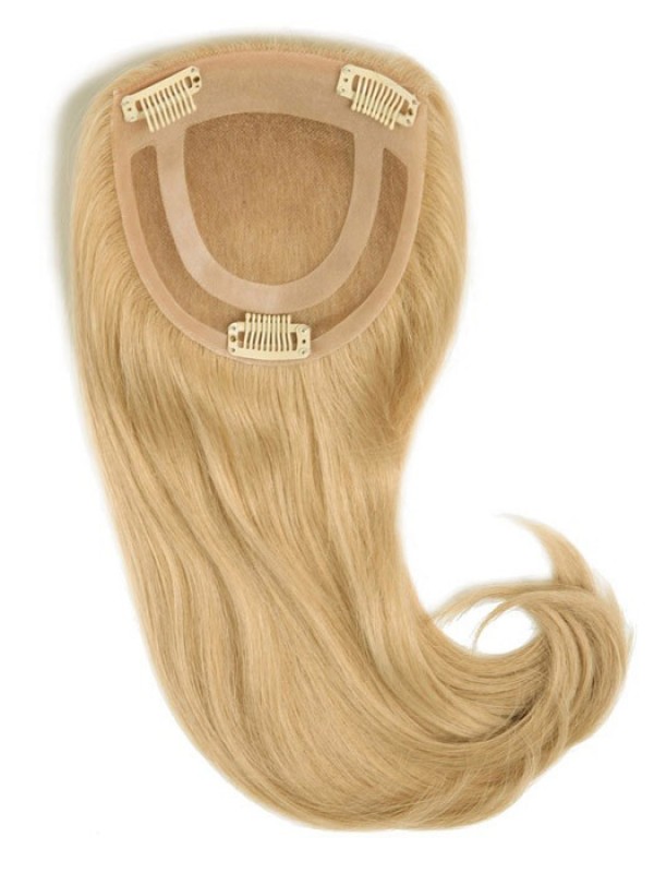 5"x5" Clip In Blond 100% Cheveux Naturels Remy Toupet