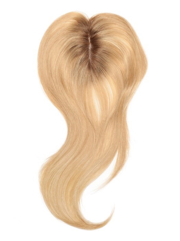 5"x3" Longue Ondulée Auburn 100% Cheveux Naturels Remy Mono Toupet