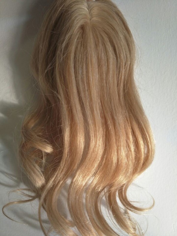 5"x5.75" Ondulée Blond 100% Cheveux Naturels Remy Mono Toupet
