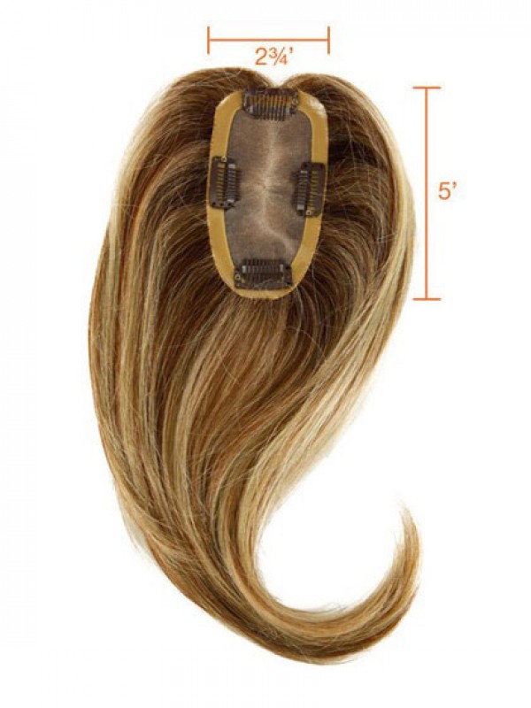 5"x3" Able Ondulée Auburn 100% Cheveux Naturels Remy Mono Toupet
