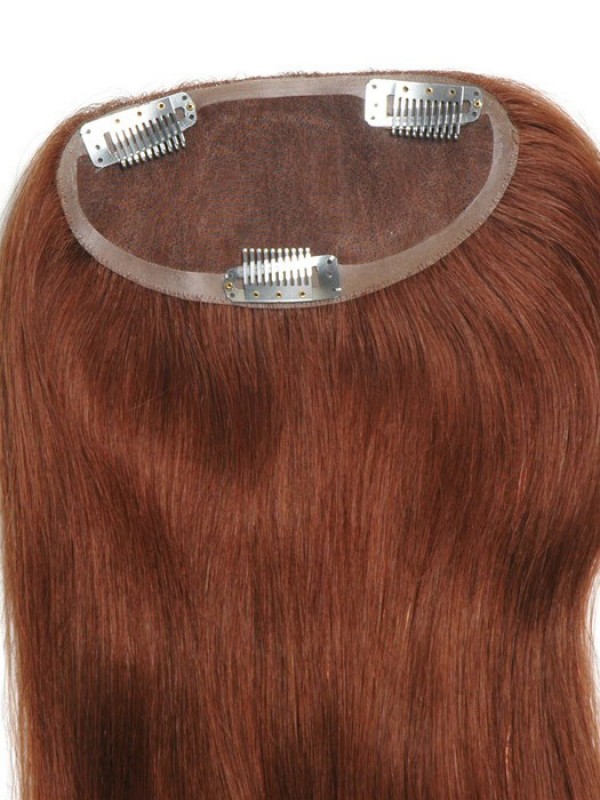 5"x3" Longue Rouge 100% Cheveux Naturels Remy Toupet For Ladies